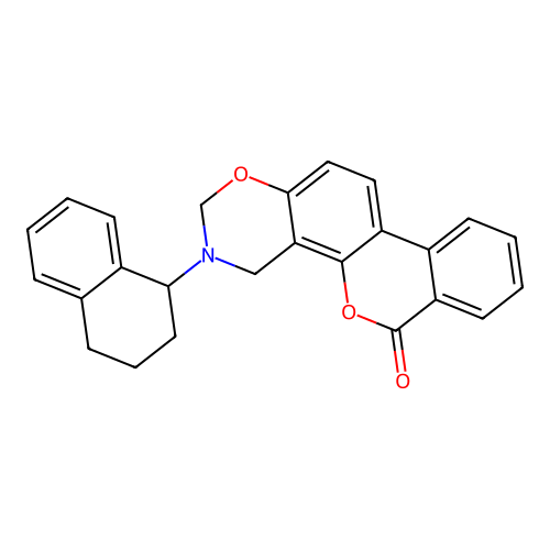 3-(1,2,3,4-tetrahydronaphthalen-1-yl)-3,4-dihydrobenzo[3,4]chromeno[8,7-e][1,3]oxazin-6(2H)-one structure