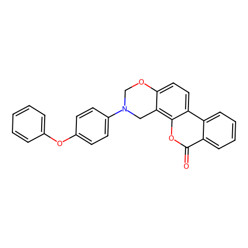 3-(4-phenoxyphenyl)-3,4-dihydrobenzo[3,4]chromeno[8,7-e][1,3]oxazin-6(2H)-one structure