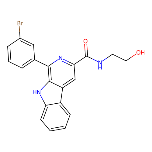 1-(3-bromophenyl)-N-(2-hydroxyethyl)-9H-pyrido[3,4-b]indole-3-carboxamide structure