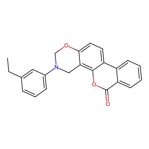 3-(3-ethylphenyl)-3,4-dihydrobenzo[3,4]chromeno[8,7-e][1,3]oxazin-6(2H)-one structure