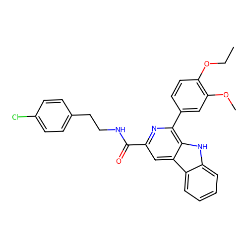N-(4-chlorophenethyl)-1-(4-ethoxy-3-methoxyphenyl)-9H-pyrido[3,4-b]indole-3-carboxamide structure