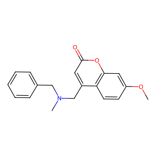 4-((benzyl(methyl)amino)methyl)-7-methoxy-2H-chromen-2-one structure