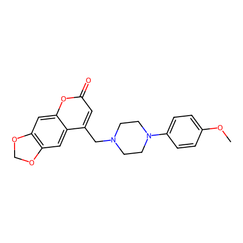 8-((4-(4-methoxyphenyl)piperazin-1-yl)methyl)-6H-[1,3]dioxolo[4,5-g]chromen-6-one structure
