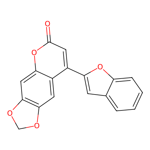 8-(benzofuran-2-yl)-6H-[1,3]dioxolo[4,5-g]chromen-6-one structure