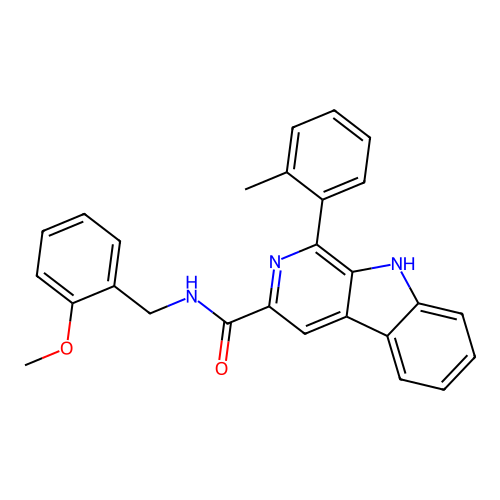 N-(2-methoxybenzyl)-1-(2-methylphenyl)-9H-beta-carboline-3-carboxamide structure