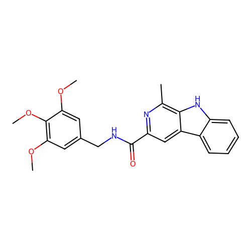 1-methyl-N-(3,4,5-trimethoxybenzyl)-9H-beta-carboline-3-carboxamide structure