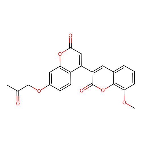 8-Methoxy-3-[2-oxo-7-(2-oxopropoxy)chromen-4-yl]chromen-2-one structure