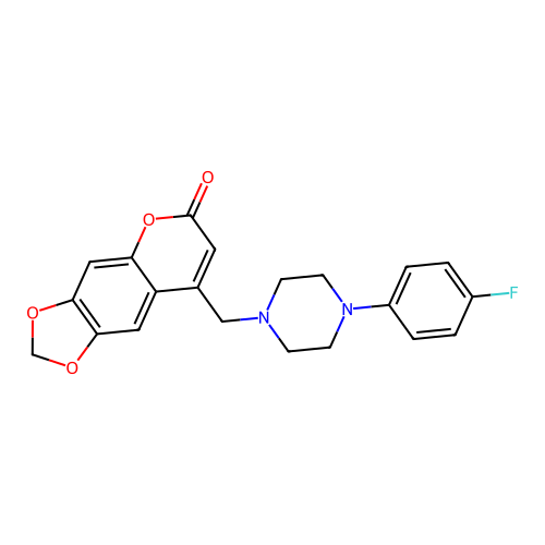 8-((4-(4-fluorophenyl)piperazin-1-yl)methyl)-6H-[1,3]dioxolo[4,5-g]chromen-6-one structure