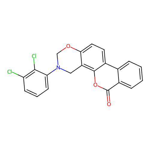 3-(2,3-dichlorophenyl)-3,4-dihydrobenzo[3,4]chromeno[8,7-e][1,3]oxazin-6(2H)-one structure