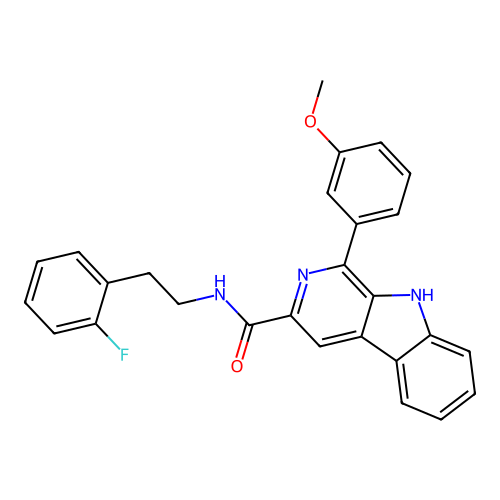 N-(2-fluorophenethyl)-1-(3-methoxyphenyl)-9H-pyrido[3,4-b]indole-3-carboxamide structure