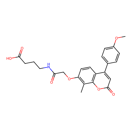 4-(2-((4-(4-methoxyphenyl)-8-methyl-2-oxo-2H-chromen-7-yl)oxy)acetamido)butanoic acid structure