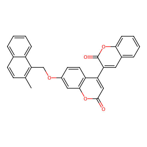 7'-((2-methylnaphthalen-1-yl)methoxy)-2H,2'H-[3,4'-bichromene]-2,2'-dione structure