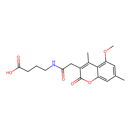 4-{[(5-methoxy-4,7-dimethyl-2-oxo-2H-chromen-3-yl)acetyl]amino}butanoic acid structure