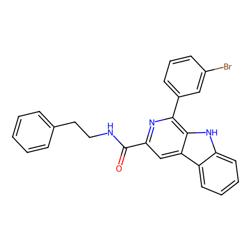 1-(3-bromophenyl)-N-phenethyl-9H-pyrido[3,4-b]indole-3-carboxamide structure