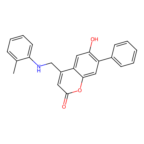 6-hydroxy-4-{[(2-methylphenyl)amino]methyl}-7-phenyl-2H-chromen-2-one structure