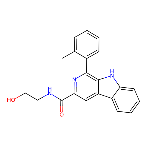 N-(2-hydroxyethyl)-1-(2-methylphenyl)-9H-beta-carboline-3-carboxamide structure