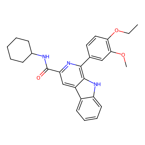 N-cyclohexyl-1-(4-ethoxy-3-methoxyphenyl)-9H-pyrido[3,4-b]indole-3-carboxamide structure