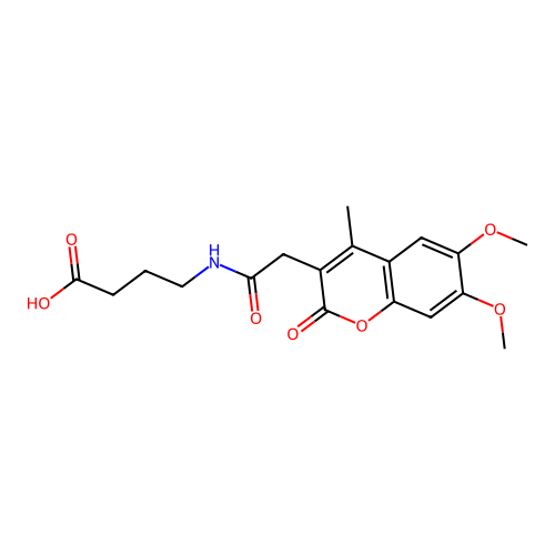 4-{[(6,7-dimethoxy-4-methyl-2-oxo-2H-chromen-3-yl)acetyl]amino}butanoic acid structure