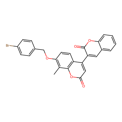 7'-((4-bromobenzyl)oxy)-8'-methyl-2H,2'H-[3,4'-bichromene]-2,2'-dione structure