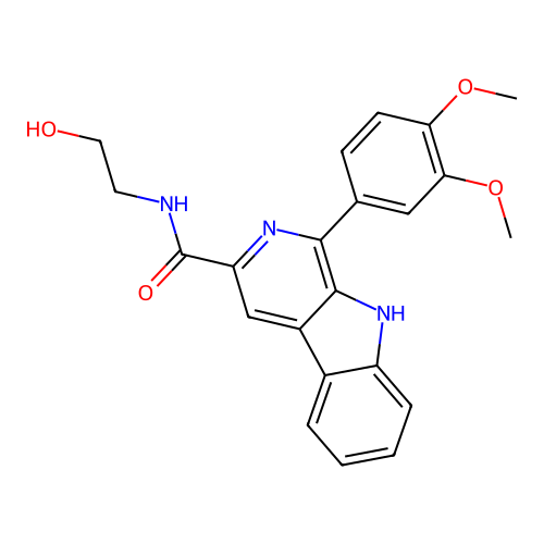 1-(3,4-dimethoxyphenyl)-N-(2-hydroxyethyl)-9H-pyrido[3,4-b]indole-3-carboxamide structure