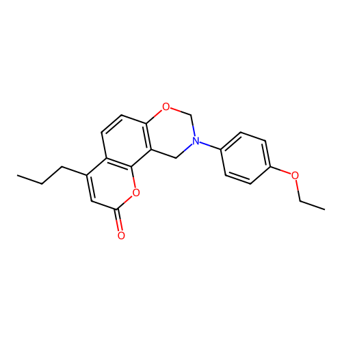 9-(4-ethoxyphenyl)-4-propyl-9,10-dihydrochromeno[8,7-e][1,3]oxazin-2(8H)-one structure