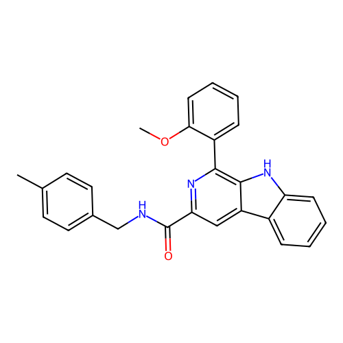 1-(2-methoxyphenyl)-N-(4-methylbenzyl)-9H-beta-carboline-3-carboxamide structure