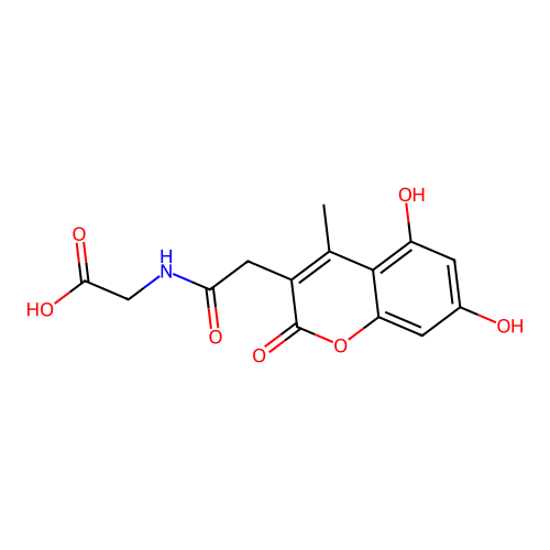 2-(2-(5,7-dihydroxy-4-methyl-2-oxo-2H-chromen-3-yl)acetamido)acetic acid structure