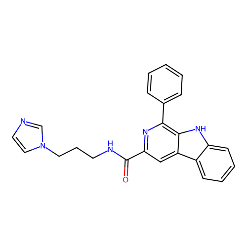 N-[3-(1H-imidazol-1-yl)propyl]-1-phenyl-9H-beta-carboline-3-carboxamide structure