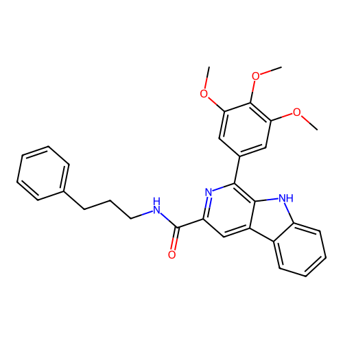 N-(3-phenylpropyl)-1-(3,4,5-trimethoxyphenyl)-9H-pyrido[3,4-b]indole-3-carboxamide structure