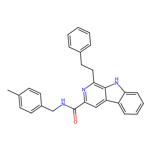 N-(4-methylbenzyl)-1-(2-phenylethyl)-9H-beta-carboline-3-carboxamide structure