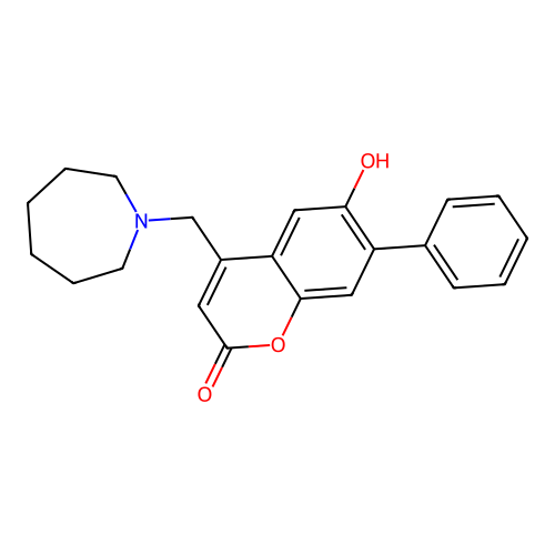 4-(azepan-1-ylmethyl)-6-hydroxy-7-phenyl-2H-chromen-2-one structure