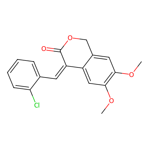 (4Z)-4-(2-chlorobenzylidene)-6,7-dimethoxy-1,4-dihydro-3H-isochromen-3-one structure