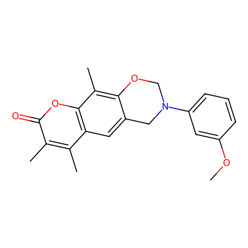 3-(3-methoxyphenyl)-6,7,10-trimethyl-3,4-dihydrochromeno[6,7-e][1,3]oxazin-8(2H)-one structure