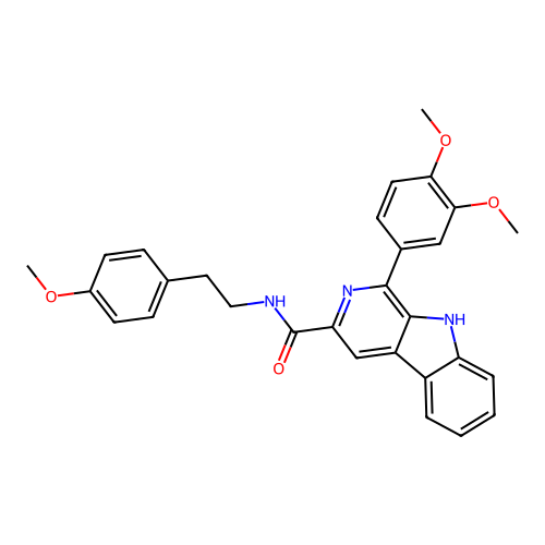 1-(3,4-dimethoxyphenyl)-N-(4-methoxyphenethyl)-9H-pyrido[3,4-b]indole-3-carboxamide structure
