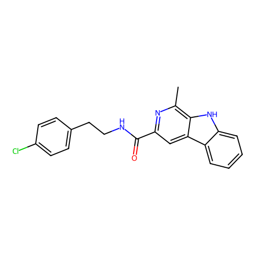 N-(4-chlorophenethyl)-1-methyl-9H-pyrido[3,4-b]indole-3-carboxamide structure