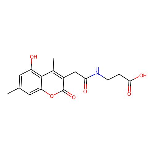 3-(2-(5-hydroxy-4,7-dimethyl-2-oxo-2H-chromen-3-yl)acetamido)propanoic acid structure