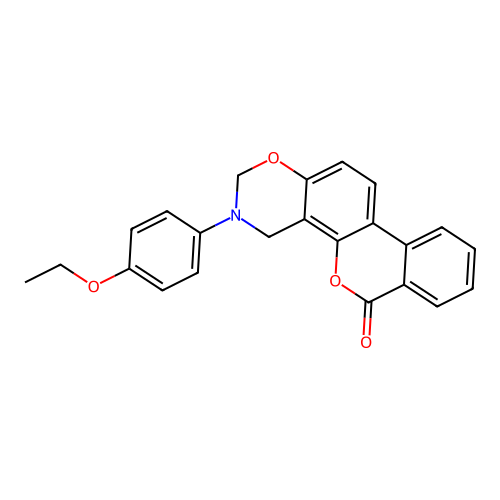 3-(4-ethoxyphenyl)-3,4-dihydrobenzo[3,4]chromeno[8,7-e][1,3]oxazin-6(2H)-one structure