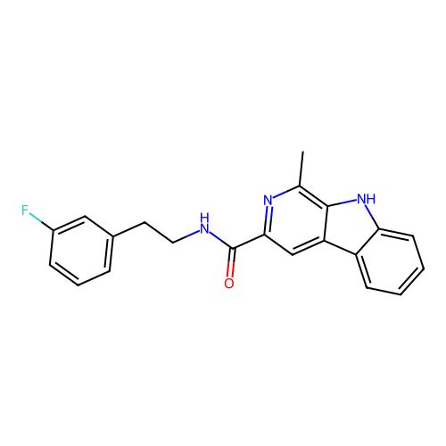 N-(3-fluorophenethyl)-1-methyl-9H-pyrido[3,4-b]indole-3-carboxamide structure