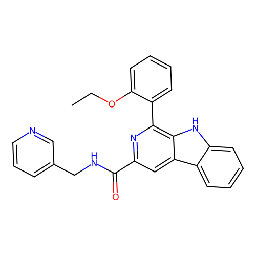 1-(2-ethoxyphenyl)-N-(pyridin-3-ylmethyl)-9H-pyrido[3,4-b]indole-3-carboxamide structure