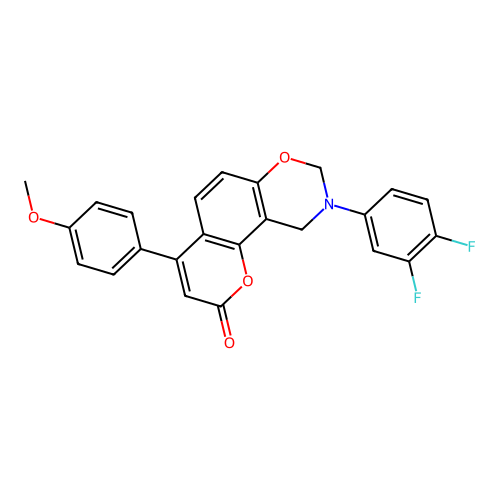 9-(3,4-difluorophenyl)-4-(4-methoxyphenyl)-9,10-dihydrochromeno[8,7-e][1,3]oxazin-2(8H)-one structure
