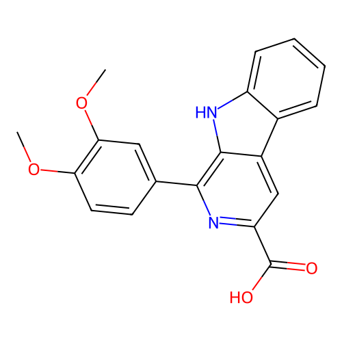1-(3,4-dimethoxyphenyl)-9H-pyrido[3,4-b]indole-3-carboxylic acid structure