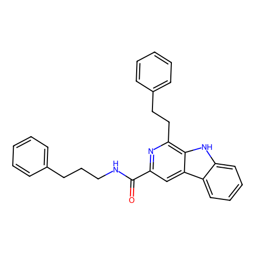 1-phenethyl-N-(3-phenylpropyl)-9H-pyrido[3,4-b]indole-3-carboxamide structure