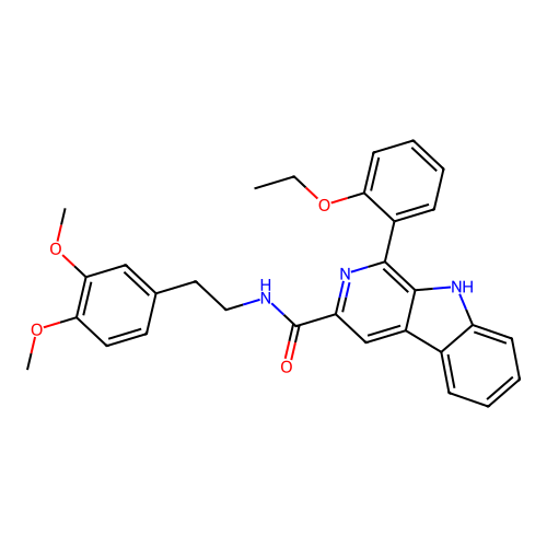 N-(3,4-dimethoxyphenethyl)-1-(2-ethoxyphenyl)-9H-pyrido[3,4-b]indole-3-carboxamide structure