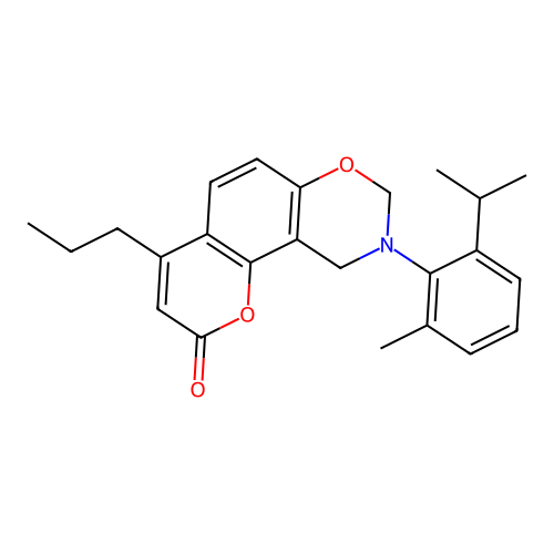 9-(2-isopropyl-6-methylphenyl)-4-propyl-9,10-dihydrochromeno[8,7-e][1,3]oxazin-2(8H)-one structure