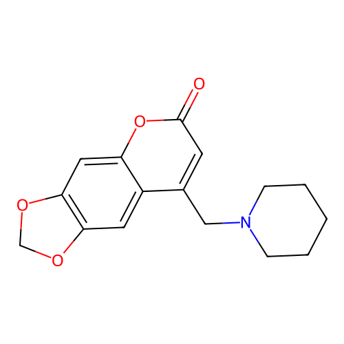 8-(piperidin-1-ylmethyl)-6H-[1,3]dioxolo[4,5-g]chromen-6-one structure