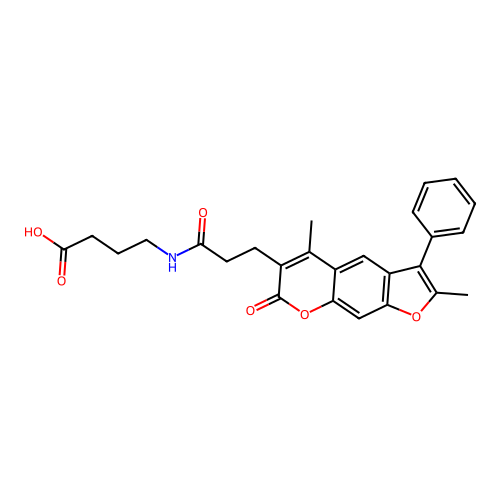 4-(3-(2,5-dimethyl-7-oxo-3-phenyl-7H-furo[3,2-g]chromen-6-yl)propanamido)butanoic acid structure