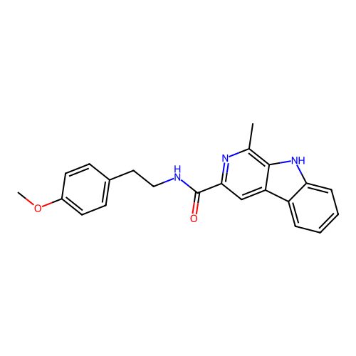 N-[2-(4-methoxyphenyl)ethyl]-1-methyl-9H-beta-carboline-3-carboxamide structure