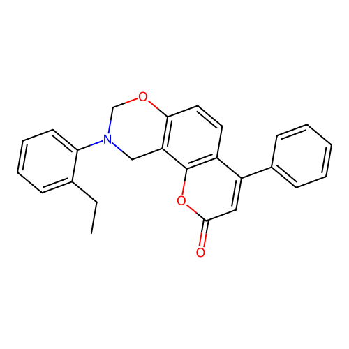 9-(2-ethylphenyl)-4-phenyl-9,10-dihydrochromeno[8,7-e][1,3]oxazin-2(8H)-one structure
