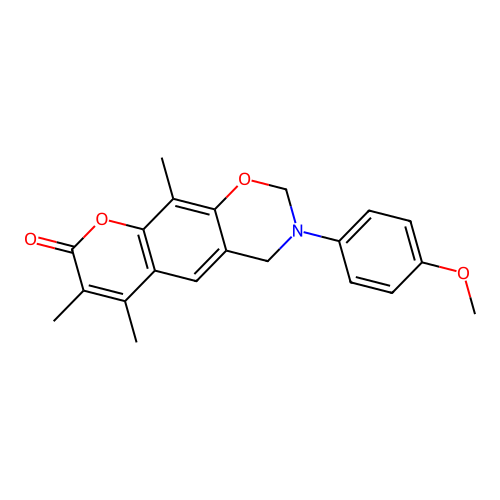 3-(4-methoxyphenyl)-6,7,10-trimethyl-3,4-dihydrochromeno[6,7-e][1,3]oxazin-8(2H)-one structure