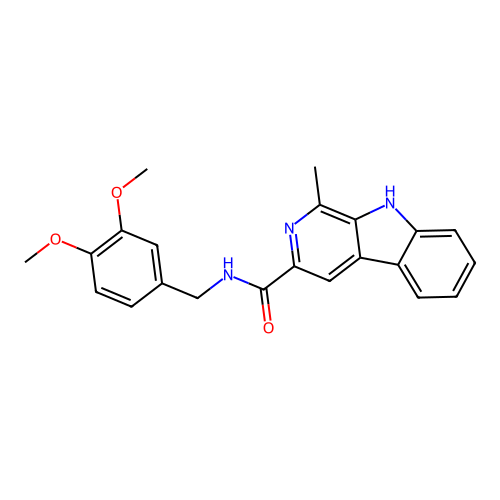 N-(3,4-dimethoxybenzyl)-1-methyl-9H-beta-carboline-3-carboxamide structure